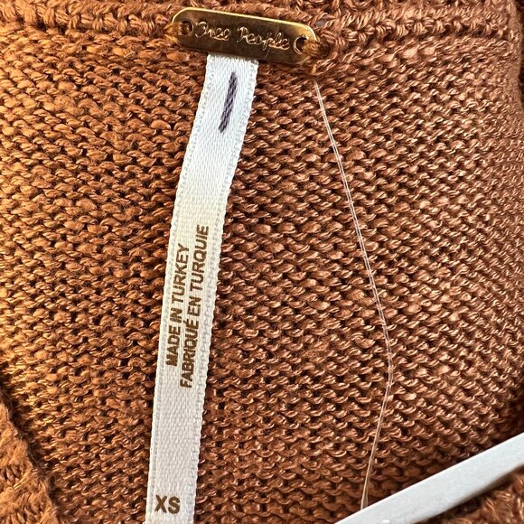 New Free People Hannah Tunic Sweater Vest Oversized Knit Mini Dress Long Top - Picture 6 of 11